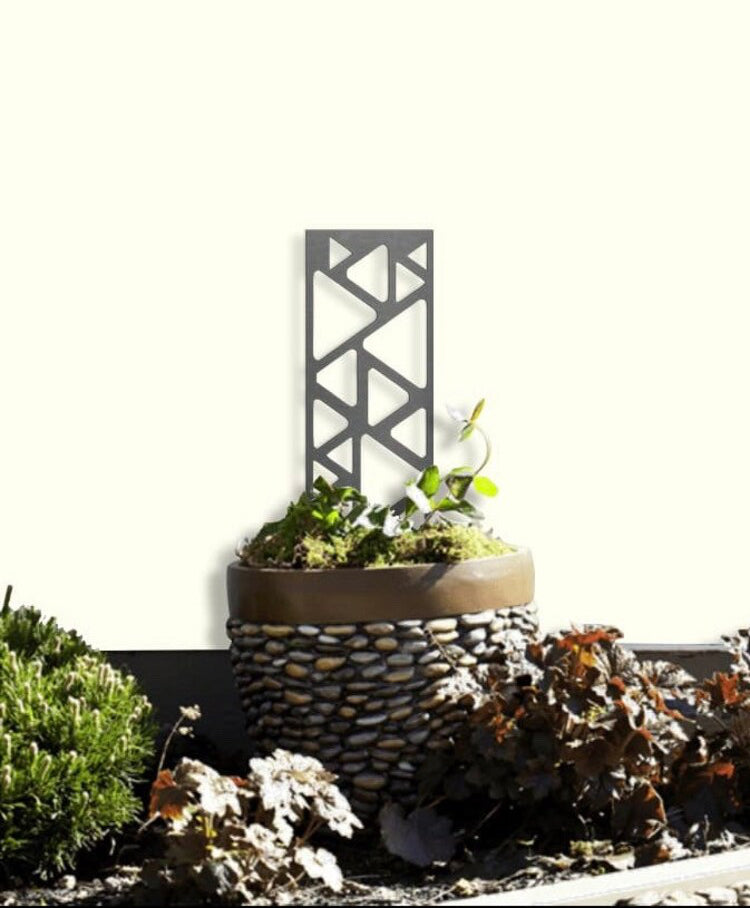 metal plant pot trellis Eros Planter/Pot Trellis 20X10" Ground Stakes