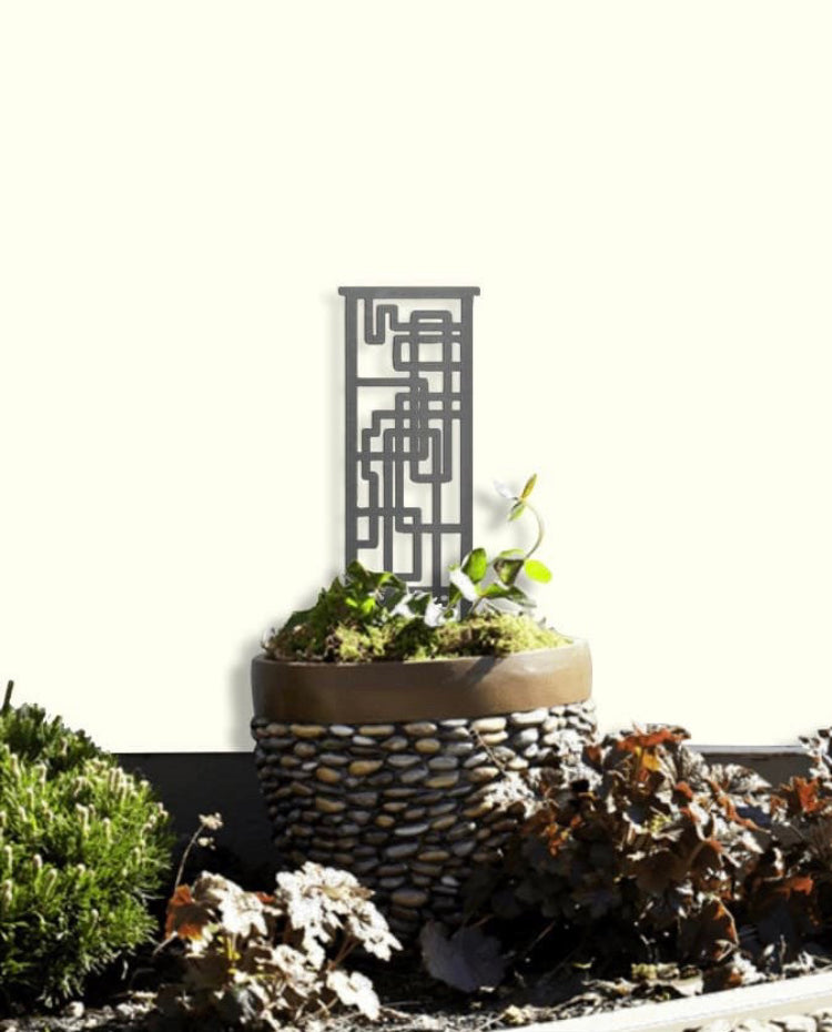 metal plant pot trellis Arcadia Planter/Pot Trellis 24X10" Ground Stakes