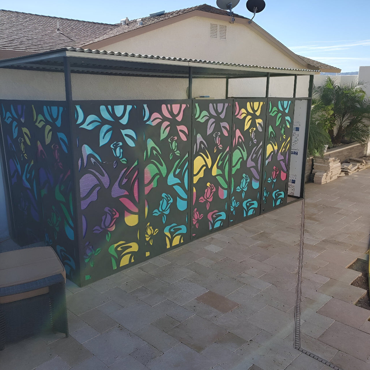 Natural Steel Privacy Screen