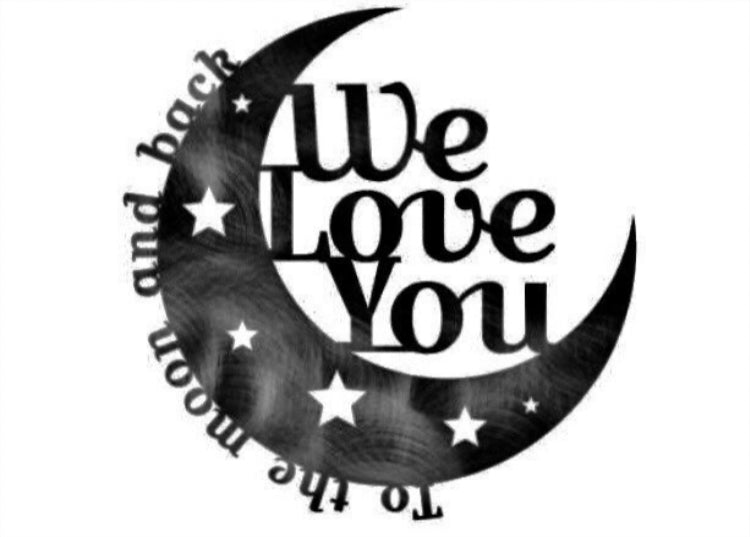 To The Moon & Back - Moon Metal Wall Art