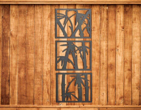 Bamboo Panel Trio (3) - Metal Wall Art
