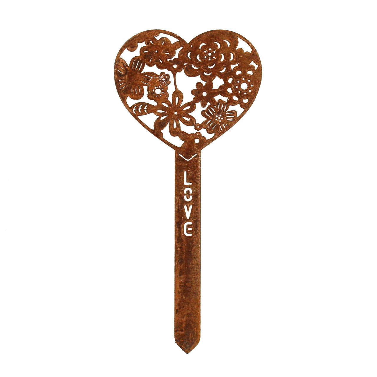 Corten Steel Love Heart Garden Stake