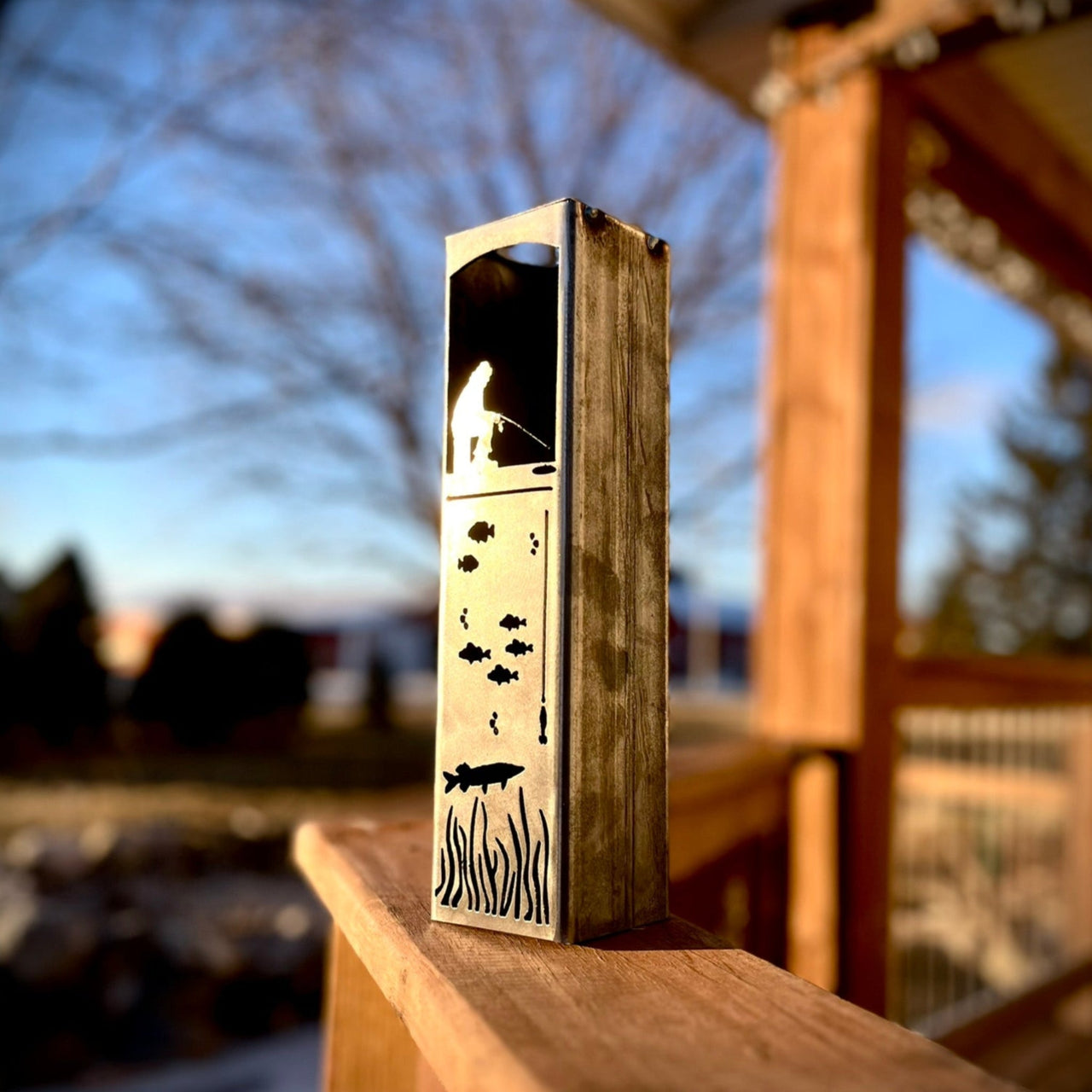 Ice Fishing Pillar Luminary w/ Solar Cap