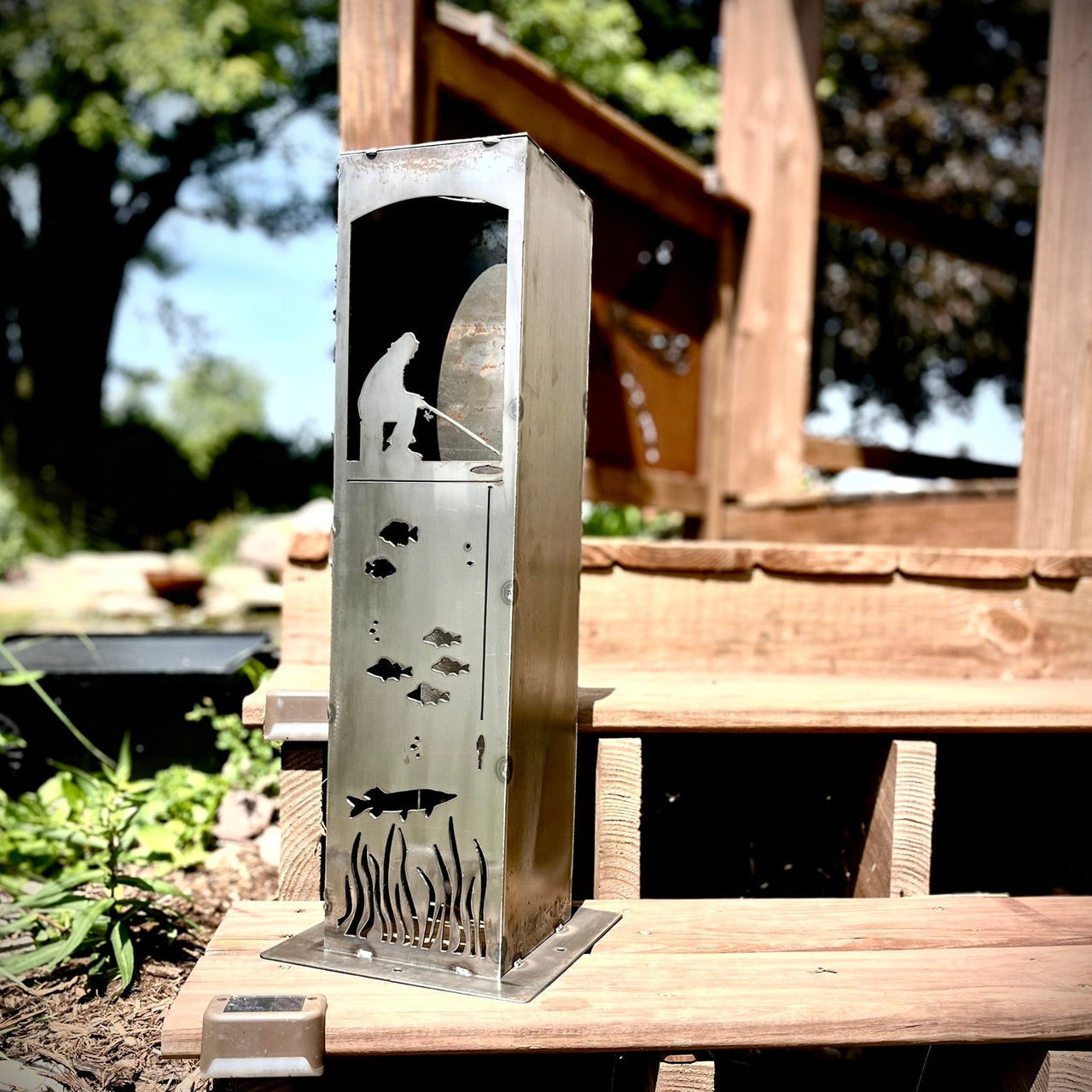 Ice Fishing Pillar Luminary w/ Solar Cap