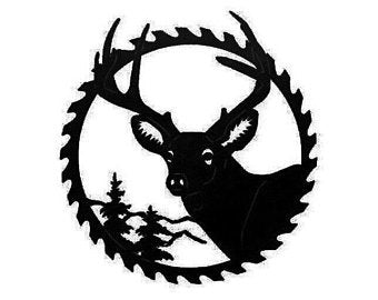Buck Mountain Saw blade - Deer Metal Wall Art